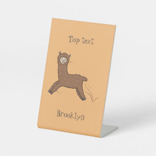 Expositor En L Personalizado de alpaca marrón feliz