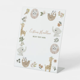 Expositor En L Personalizado de Baby Shower Cute Boho Safari Anam