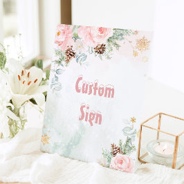 Expositor En L personalizado de cumpleaños Rubor pink Winter oned