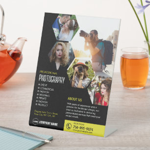Expositor En L Personalizado de fotografía Rótulo Pedestal