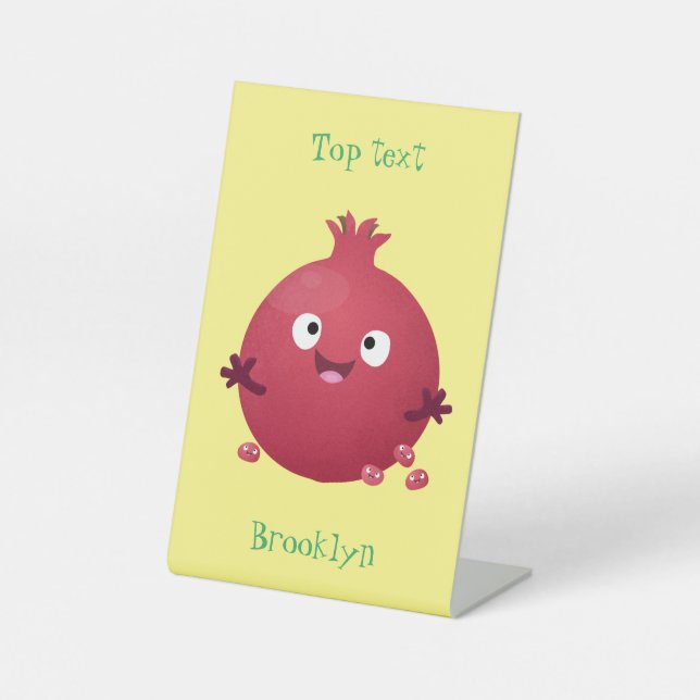 Expositor En L Personalizado de frutas pomegranadas alegres (Anverso)