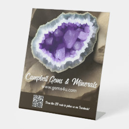 Expositor En L Personalizado de Geode Ametist de estilo QR