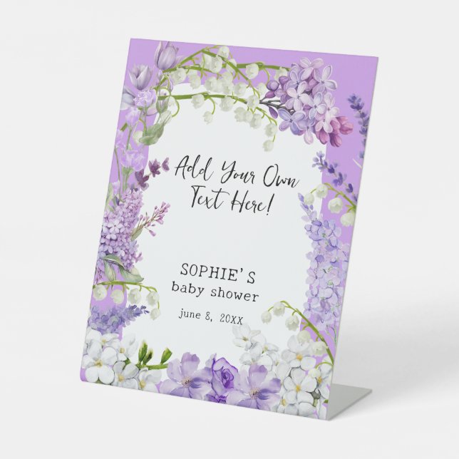 Expositor En L Personalizado de Lavender Boho Florals (Anverso)