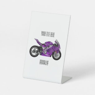 Expositor En L Personalizado de motocicleta Purple