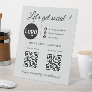 Expositor En L Personalizado de negocios Código QR, Rótulo de med