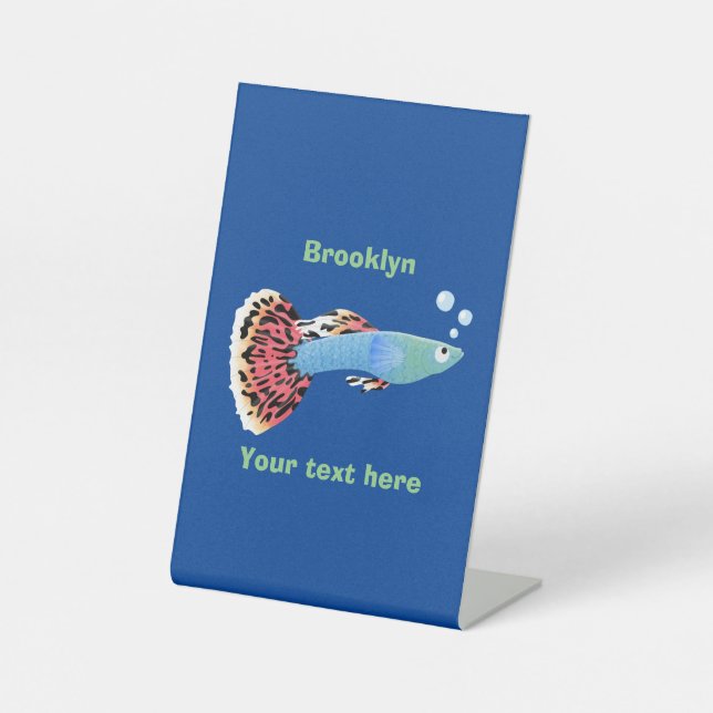 Expositor En L Personalizado de peces tropicales adormilados (Anverso)