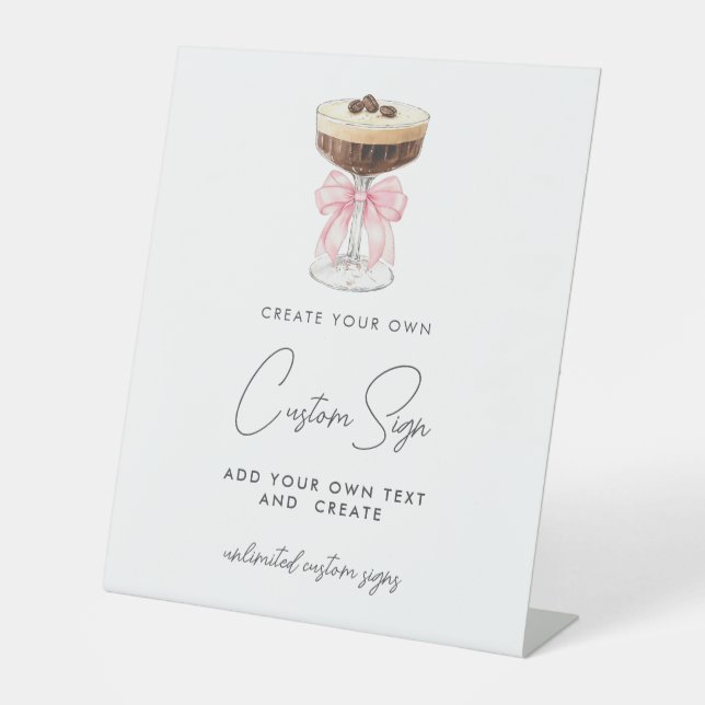 Expositor En L Personalizado de Pink Bow Espresso Martini (Anverso)