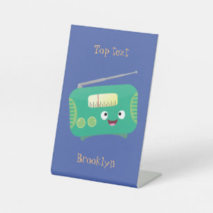 Expositor En L Personalizado de radio retro alegre y gracioso