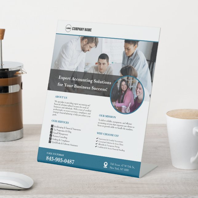 Expositor En L Personalizado de Servicios de Contabilidad Rótulo  (In Situ)