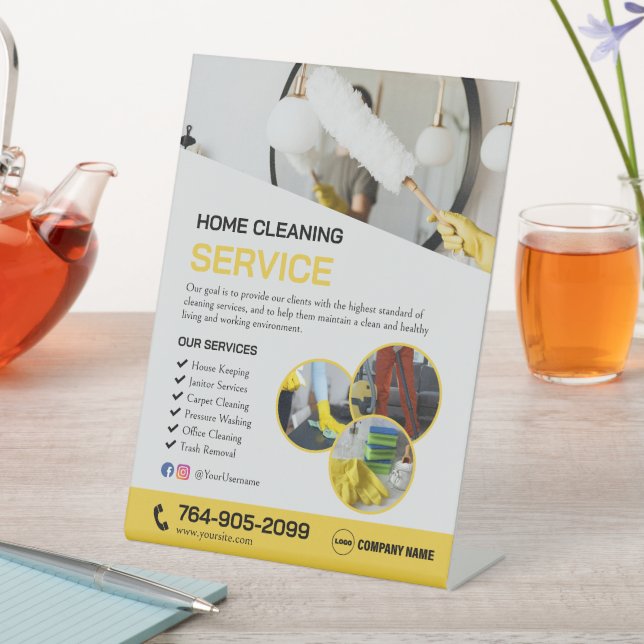 Expositor En L Personalizado de servicios de limpieza Rótulo (In Situ)