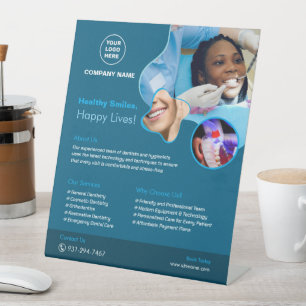 Expositor En L Personalizado de Servicios Dentales Rótulo Pedesta