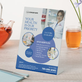 Expositor En L Personalizado de Servicios Farmacéuticos Rótulo Pe