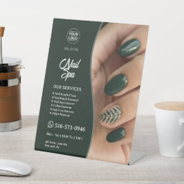Expositor En L Personalizado de Spa Nail Rótulo Pedestal