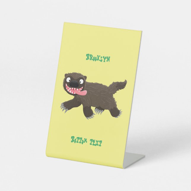 Expositor En L Personalizado de un animal lobverino hambriento (Anverso)