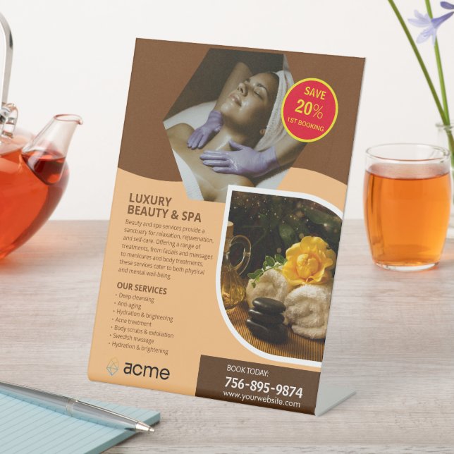 Expositor En L Personalizado del Centro de Spa (In Situ)