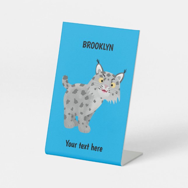 Expositor En L Personalizado del lince del bobcat medio (Anverso)