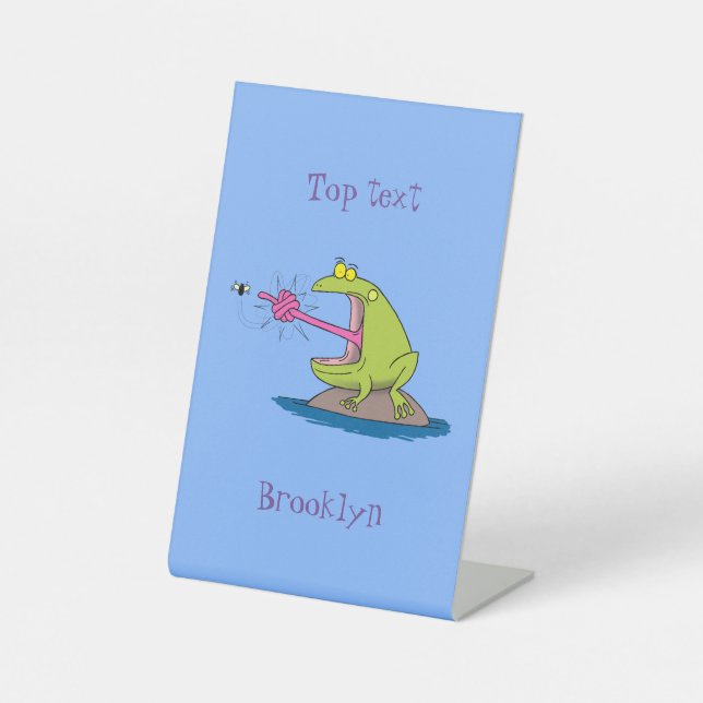 Expositor En L Personalizado divertida de rana y mosca (Anverso)