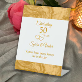 Expositor En L Personalizado Elegante Simple Oro 50 Aniversario F