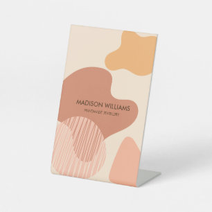 Expositor En L Personalizado Empresa Modernas Formas Pastel Rosa 