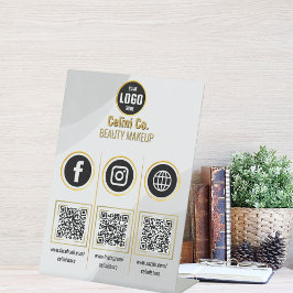 Expositor En L Personalizado Empresa Social Media QR Código Rótul