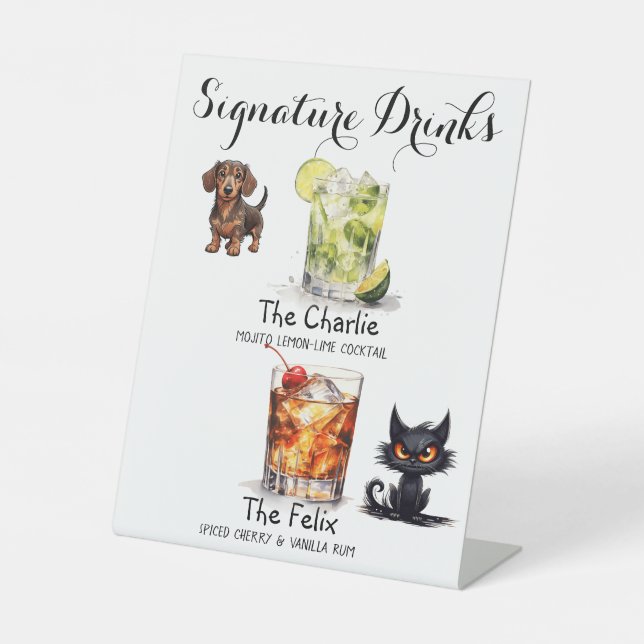 Expositor En L Personalizado Firma Bebe Mascotas Barra Boda (Anverso)