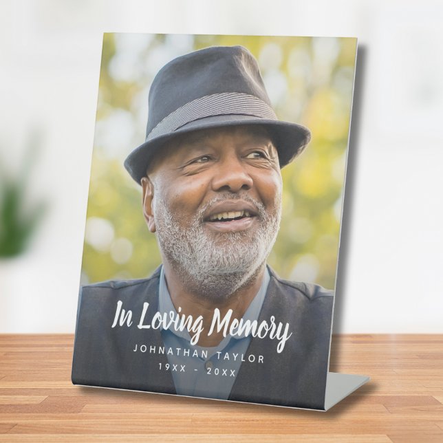 Expositor En L Personalizado Foto Homenaje conmemorativo personal (Custom Photo Memorial Sign)
