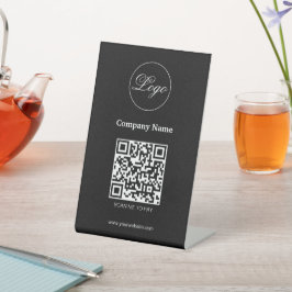 Expositor En L Personalizado marca QR Código Pago Logotipo comerc