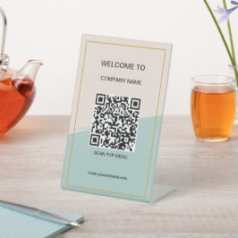 Expositor En L Personalizado Marca QR Código Texto Negocios Moder