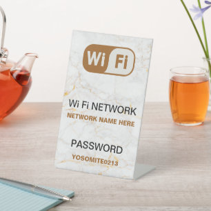 Expositor En L Personalizado minimalista Wifi Network Password Wh