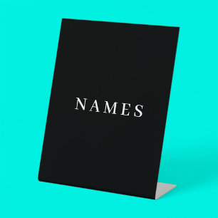 Expositor En L Personalizado negro simple Añadir su nombre elegan