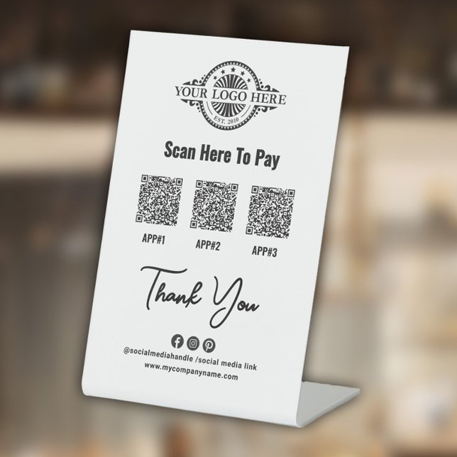 Expositor En L Personalizado Pago Código QR, Paypal, Venmo, Aplic (Subido por el creador)