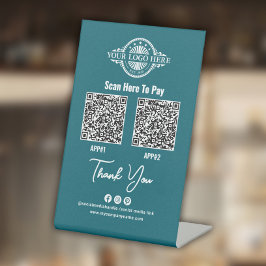 Expositor En L Personalizado Pago Código QR, Paypal, Venmo, Aplic
