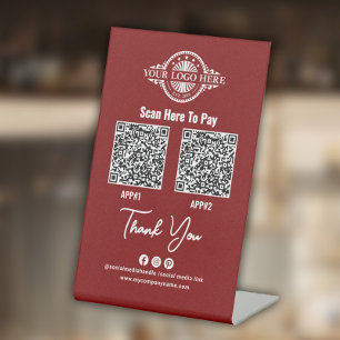 Expositor En L Personalizado Pago Código QR, Paypal, Venmo, Aplic