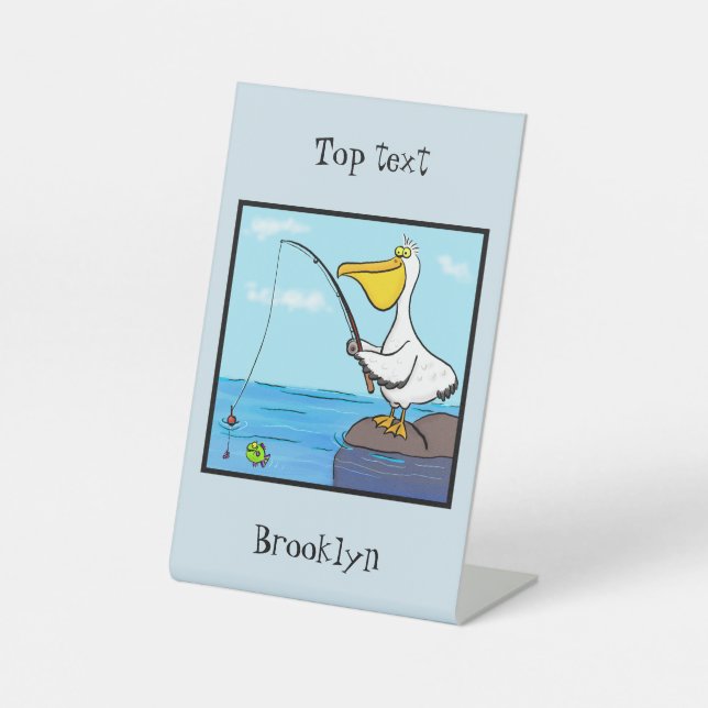 Expositor En L Personalizado pelícano de pesca divertida (Anverso)