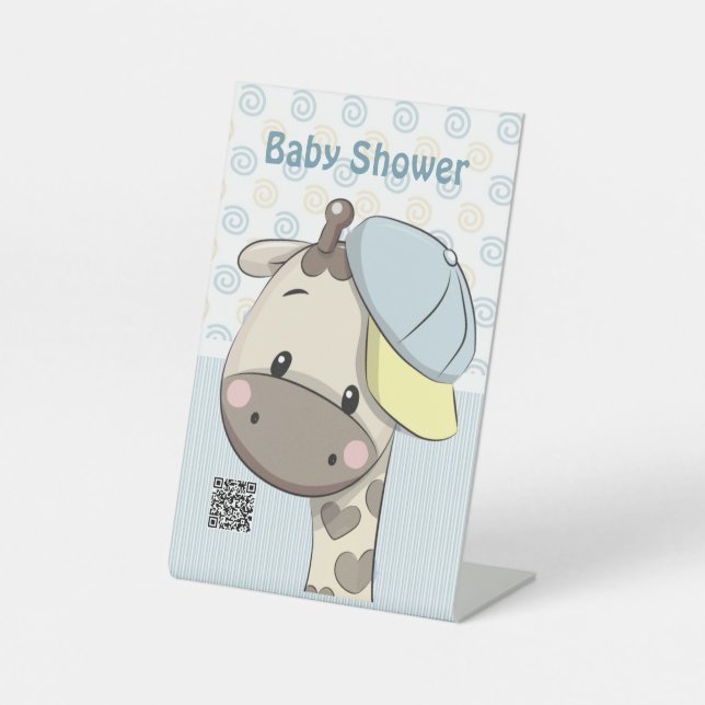 Expositor En L Personalizado Personalizado Baby Boy Giraffe (Anverso)