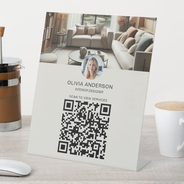 Expositor En L Personalizado Photo QR Code Business (In Situ)
