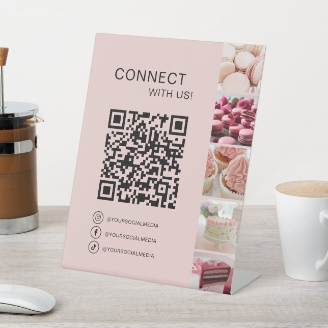 Expositor En L Personalizado QR Código Panadería Cafetería (In Situ)