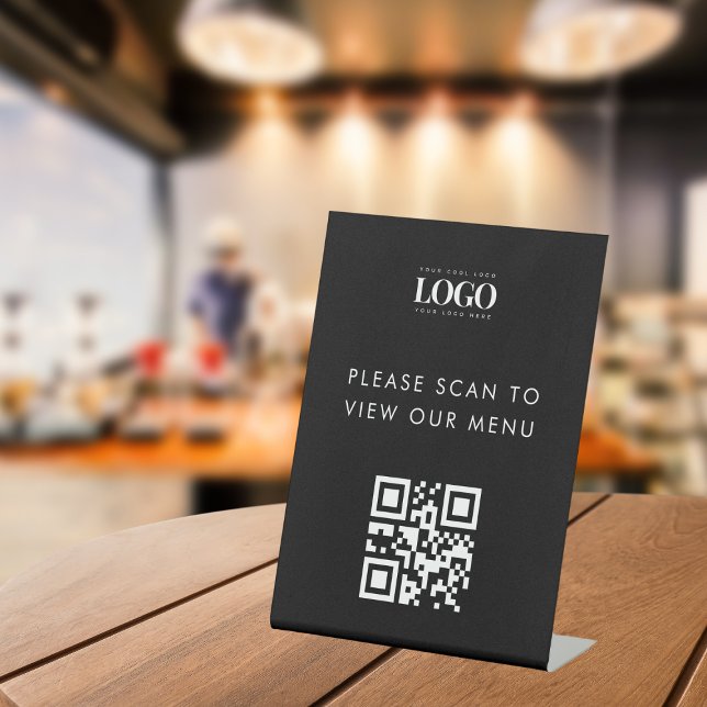 Expositor En L Personalizado Rectangle Business Logo & QR Code Me (Subido por el creador)