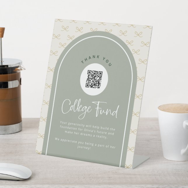 Expositor En L Personalizado Sage College Fund QR Código Rótulo P (In Situ)