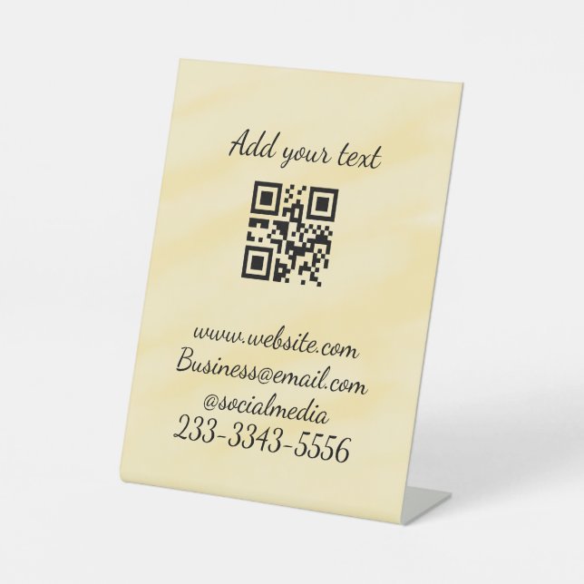 Expositor En L personalizado simple código QR agregar su nombre t (Anverso)