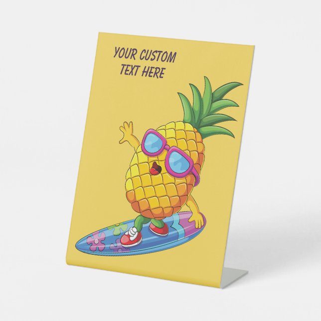 Expositor En L Personalizado Texto Surfing Pineapple (Anverso)