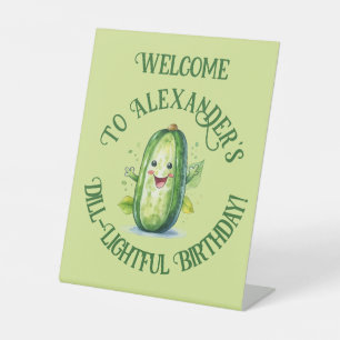 Expositor En L Personalizado verde lindo Pickle Cumpleaños