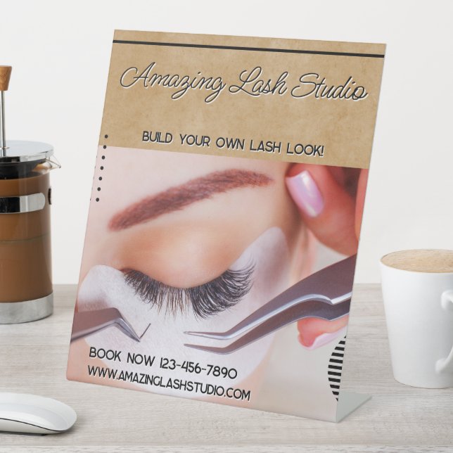Expositor En L Personalizar Eyelash Studio Business (In Situ)