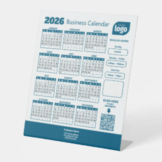 Expositor En L Personalized 2026 Business Calendar Pedestal Sign