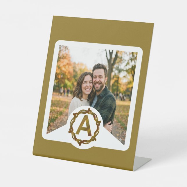 Expositor En L Personalized Artisan Monogram A | Wood Frame (Anverso)