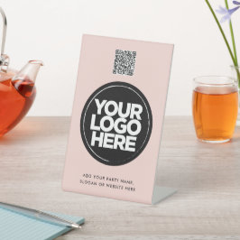 Expositor En L Personalized Logo and Text Simple Qr Code