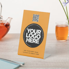 Expositor En L Personalized Logo and Text Simple Qr Code