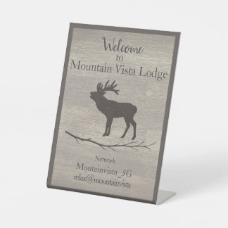 Expositor En L Personalized Mountain Lodge Guest WiFi Sign