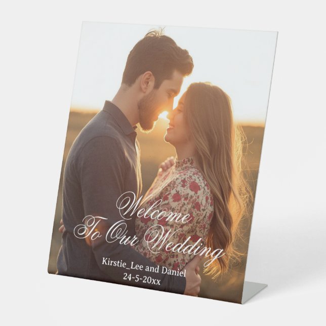 Expositor En L Personalized Photo Pedestal Sign – Custom Event (Anverso)