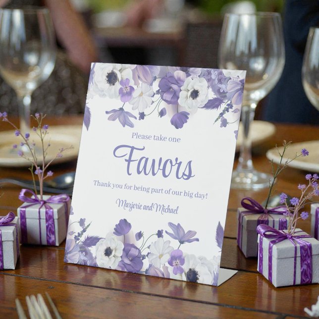 Expositor En L Personalized Violet Purple Flowers Wedding (Subido por el creador)